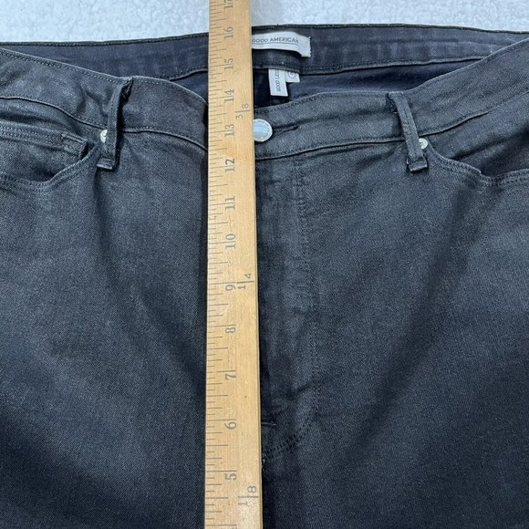 Good American Good Legs Women's Size 22 Black High Rise Shine Coated Jeans $170 - Picture 7 of 14